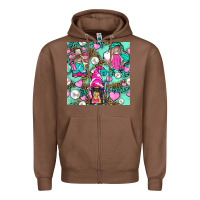 Chestnut Hairdresser Gnomes With Hearts And Pearls With Leopard Zipper Hoodie - BundleAndBundleShop