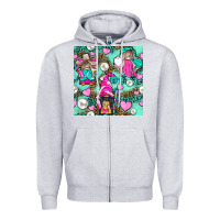 Heather Grey Hairdresser Gnomes With Hearts And Pearls With Leopard Zipper Hoodie - BundleAndBundleShop