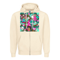 Sandshell Hairdresser Gnomes With Hearts And Pearls With Leopard Zipper Hoodie - BundleAndBundleShop