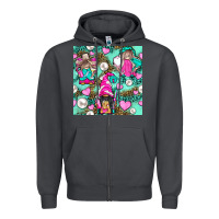 Smoke Hairdresser Gnomes With Hearts And Pearls With Leopard Zipper Hoodie - BundleAndBundleShop