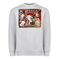 Heather Grey merry christmas goats Heavyweight Sweatshirt - Jasminsmagicworld