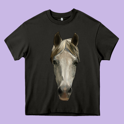 Horse Head Heavy Core Tee Designed By Ranaportraitstore