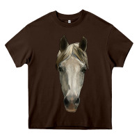 Chocolate Brown horse head Heavy Core Tee - RanaPortraitStore