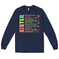 Navy sister beautiful loyal reliable Long Sleeve Tee - MaliasSmallBusiness