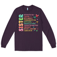 Plum sister beautiful loyal reliable Long Sleeve Tee - MaliasSmallBusiness