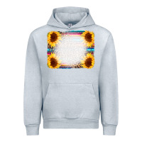 Heather Grey Serape Bleached Sunflowers Leopard Background Urban Hoodie - CowCowDesign