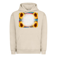 Pigment French Oak Serape Bleached Sunflowers Leopard Background Urban Hoodie - CowCowDesign