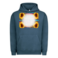 Pigment Midnight Navy Serape Bleached Sunflowers Leopard Background Urban Hoodie - CowCowDesign