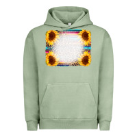 Pigment Oil Green Serape Bleached Sunflowers Leopard Background Urban Hoodie - CowCowDesign