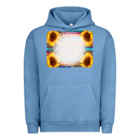 Pigment Pebble Blue Serape Bleached Sunflowers Leopard Background Urban Hoodie - CowCowDesign