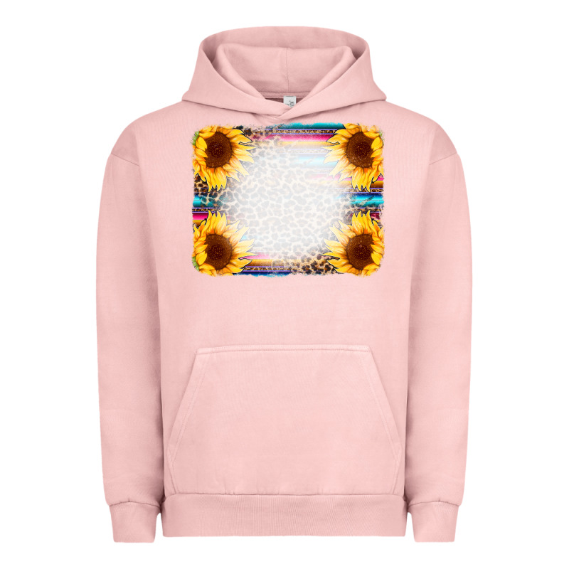 Serape Bleached Sunflowers Leopard Background Urban Hoodie by CowCowDesign | Teevron