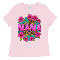 Bubblegum Pink mama leopard background Ladies Tee - texasbilliewilder