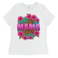 White mama leopard background Ladies Tee - texasbilliewilder