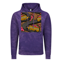 Cloud Purple flower leopard school bus seamless pattern Vintage Hoodie - BundleAndBundleShop
