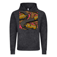 Vintage Black flower leopard school bus seamless pattern Vintage Hoodie - BundleAndBundleShop
