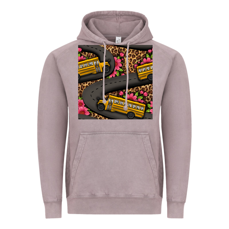 Flower Leopard School Bus Seamless Pattern Vintage Hoodie by BundleAndBundleShop | Teevron