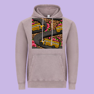 Flower Leopard School Bus Seamless Pattern Vintage Hoodie Designed By Bundleandbundleshop