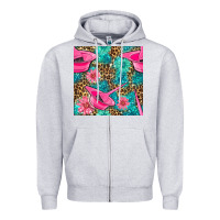Heather Grey Hairdresser Hair Color Mixing Bowl And Dye Brush With Flowers And Leop Zipper Hoodie - BundleAndBundleShop