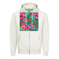 Oatmeal Heather Hairdresser Hair Color Mixing Bowl And Dye Brush With Flowers And Leop Zipper Hoodie - BundleAndBundleShop