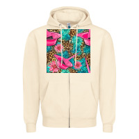 Sandshell Hairdresser Hair Color Mixing Bowl And Dye Brush With Flowers And Leop Zipper Hoodie - BundleAndBundleShop