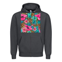 Smoke Hairdresser Hair Color Mixing Bowl And Dye Brush With Flowers And Leop Zipper Hoodie - BundleAndBundleShop