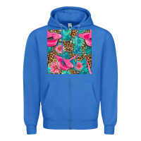 True Royal Hairdresser Hair Color Mixing Bowl And Dye Brush With Flowers And Leop Zipper Hoodie - BundleAndBundleShop