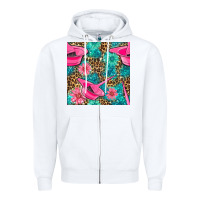 White Hairdresser Hair Color Mixing Bowl And Dye Brush With Flowers And Leop Zipper Hoodie - BundleAndBundleShop