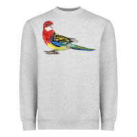 Heather Grey Rosella Bird Heavyweight Sweatshirt - LillyAllenDesigns