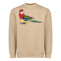 Mushroom Rosella Bird Heavyweight Sweatshirt - LillyAllenDesigns