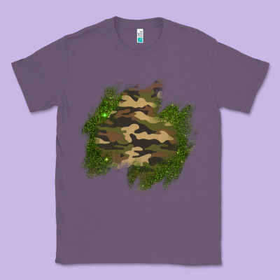 Camouflage Glitter Patch Classic Tee Designed By Adodesignshop