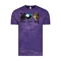 Cloud Purple peace love wolf head Vintage Tee - LillyAllenDesigns