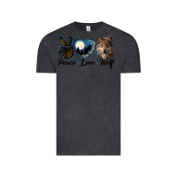 Vintage Black peace love wolf head Vintage Tee - LillyAllenDesigns