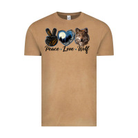 Peace Love Wolf Head Vintage Tee | Teevron