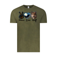 Vintage Olive peace love wolf head Vintage Tee - LillyAllenDesigns