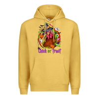 Antique Gold Chick or treat Halloween Premium Hoodie - NancyCooperArtShop