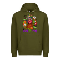 Army Green Chick or treat Halloween Premium Hoodie - NancyCooperArtShop
