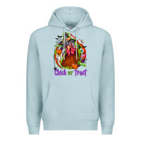 Blue Mist Chick or treat Halloween Premium Hoodie - NancyCooperArtShop