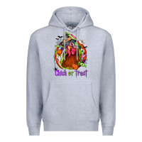 Heather Grey Chick or treat Halloween Premium Hoodie - NancyCooperArtShop