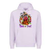 Lilac Chick or treat Halloween Premium Hoodie - NancyCooperArtShop