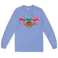 Colony Blue western cow and heart Long Sleeve Tee - MaliasSmallBusiness