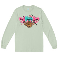Matcha western cow and heart Long Sleeve Tee - MaliasSmallBusiness