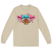 Mushroom western cow and heart Long Sleeve Tee - MaliasSmallBusiness