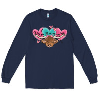 Navy western cow and heart Long Sleeve Tee - MaliasSmallBusiness