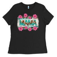Black mama leopard with turquoise background Ladies Tee - texasbilliewilder