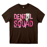 Chocolate Brown Dental Squad with Teeth Heavy Core Tee - texasbilliewilder