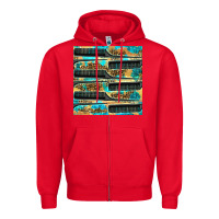 Red Hairdresser Parting Comb With Leopard And Glitter Seamless Pattern Bbs Zipper Hoodie - BundleAndBundleShop