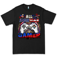 Black All American gamer 4th of july Premium Tee - CowGirlArtShop