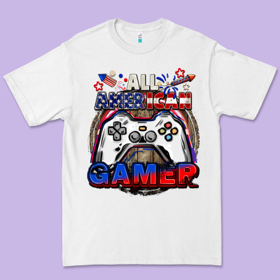 All American Gamer 4th Of July Premium Tee Designed By Cowgirlartshop
