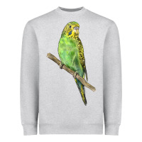 Heather Grey Budgeriar Bird Parrot Heavyweight Sweatshirt - LillyAllenDesigns