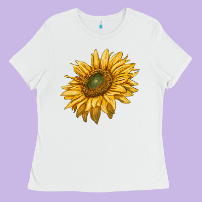 Sunflower Ladies Tee Designed By Ranaportraitstore